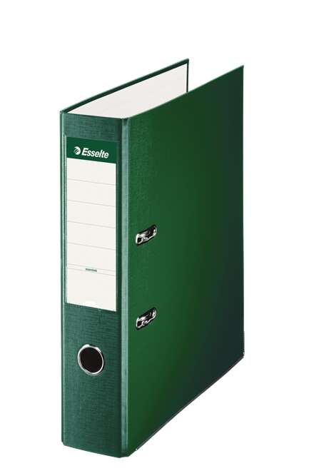 Esselte Archivador de Palanca - Formato Folio - Lomo 75mm - Capacidad para 500 Hojas - Color Verde 