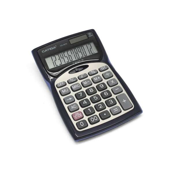 Bismark Calculadora de Sobremesa - Pantalla LCD de 12 Digitos 