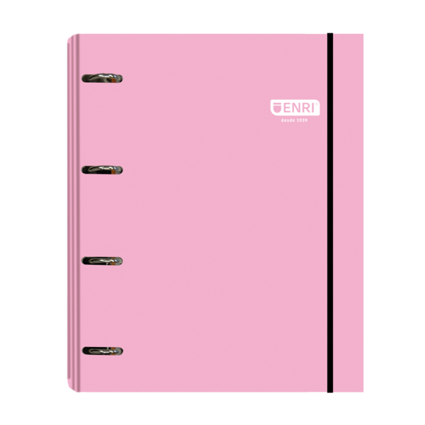 [400186402] Enri Carpeta A4 - Tapa Extradura - 4 Anillas - Color Rosa