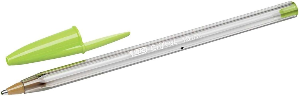 Bic Cristal Fun Boligrafo de Bola - Punta Gruesa de 1.6mm - Tinta con Base de Aceite - Color Verde Lima 