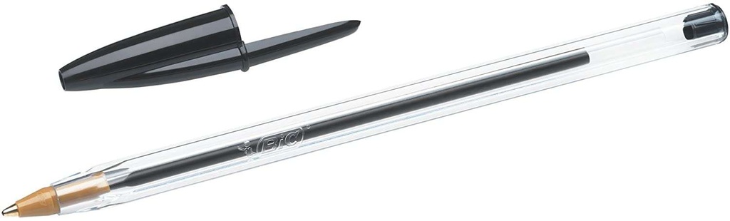 [8373639] Bic Cristal Original Boligrafo de bola - Punta redonda de 1.0mm - Trazo 0.4mm - Tinta con Base de Aceite - Color Negro 