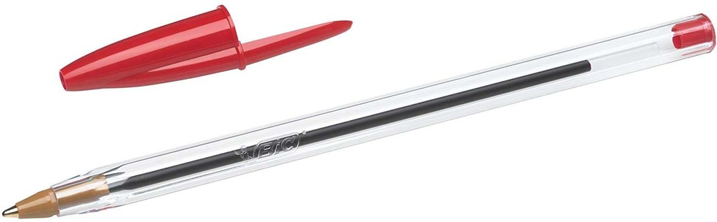 [8373619] Bic Cristal Original Boligrafo de bola - Punta redonda de 1.0mm - Trazo 0.4mm - Tinta con Base de Aceite - Color Rojo 