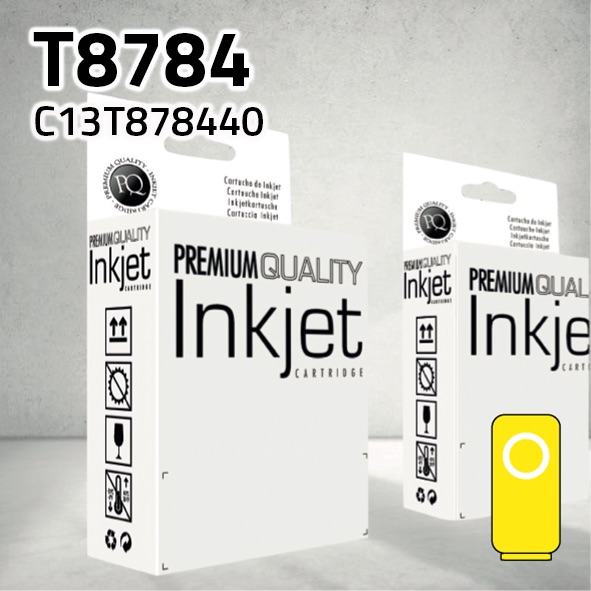 Cartucho Epson C13T878440 (T8784) amarillo pigmentado | 50.000 páginas | compatible