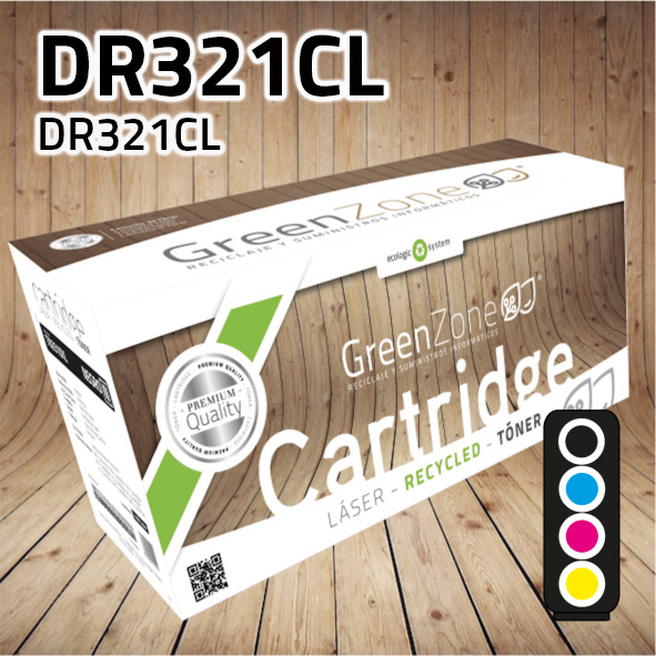 Green Zone para Brother DR321CL Kit Tambor B/C/M/Y (25.000 Copias)