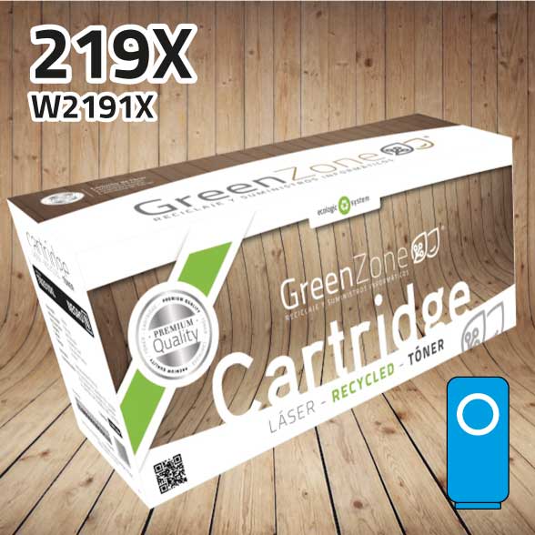 Green Zone para HP W2191X (219X) Tóner Cian (2.500 Copias)