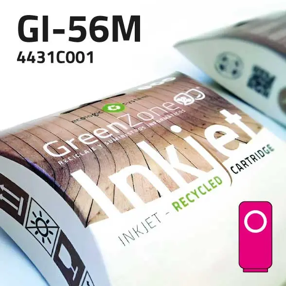 Green Zone para Canon 4431C001 (GI-56M) Botella Magenta (14.000 Copias) Tinta pigmentada