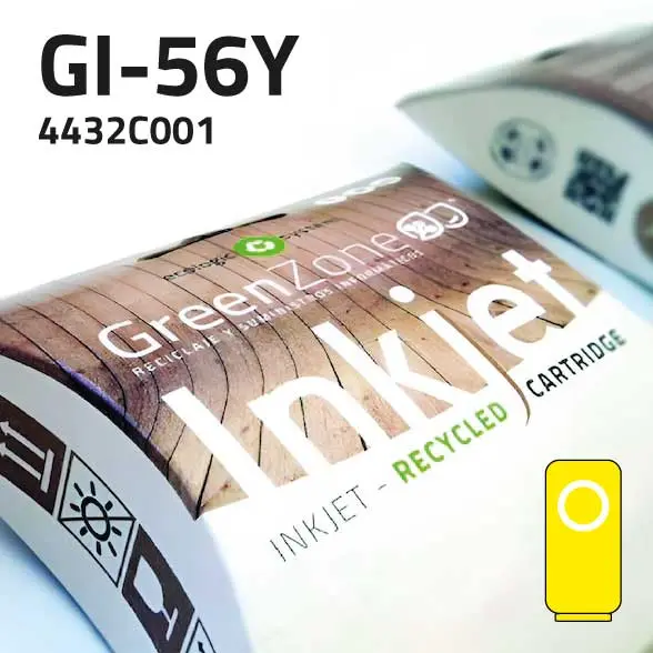 Green Zone para Canon 4432C001 (GI-56Y) Botella Amarillo (14.000 Copias) Tinta pigmentada