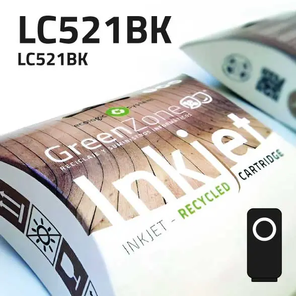 Cartucho Brother LC521Bk negro | 500 páginas | Green Zone