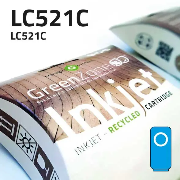 Cartucho Brother LC521C cian | 500 páginas | Green Zone