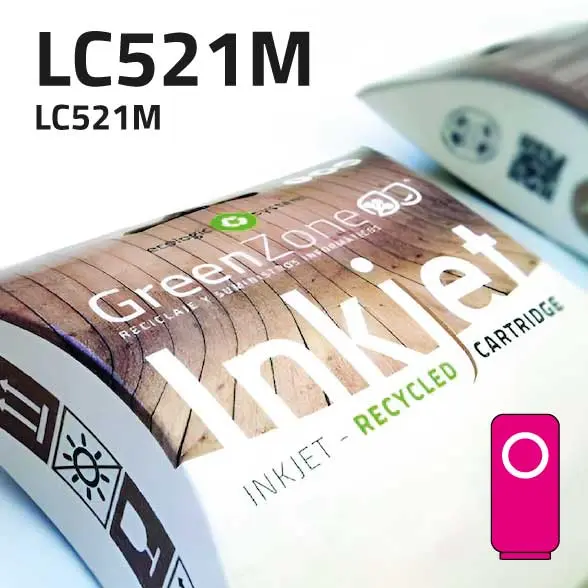 Cartucho Brother LC521M magenta | 500 páginas | Green Zone
