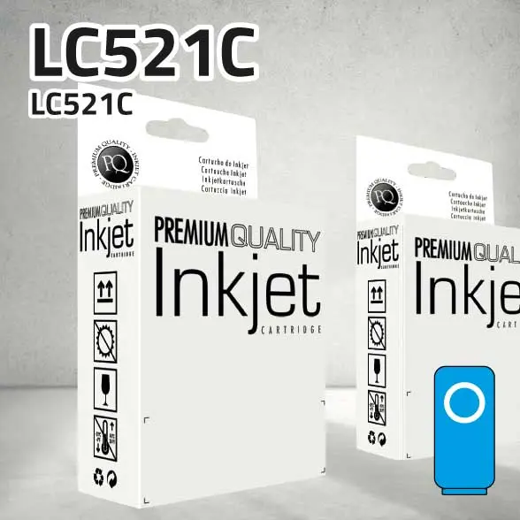 [CLBCLC521C] Cartucho Brother LC521C cian | 500 páginas | compatible