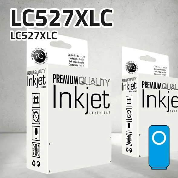 Cartucho Brother LC527XLC cian pigmentado | 2.000 páginas | compatible