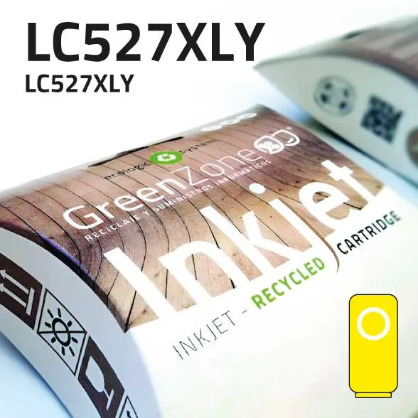 Cartucho Brother LC527XL amarillo pigmentado | 2.000 páginas | Green Zone