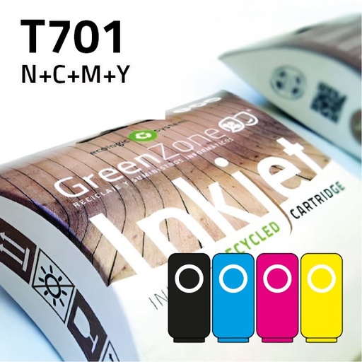 [EPGECT7011] Economy Pack Green Zone para  Epson T701 (BK/C/M/Y+ Papel A6)