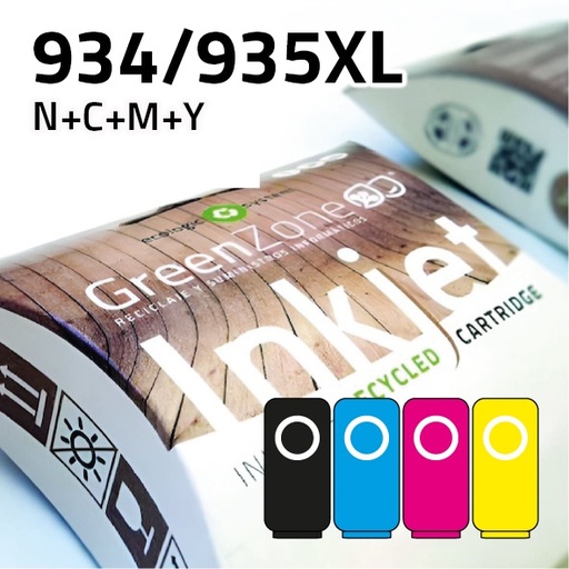 [EPGHC2P23XL] Economy Pack Green Zone para  HP 934/935XL (BK/C/M/Y+ Papel A6)