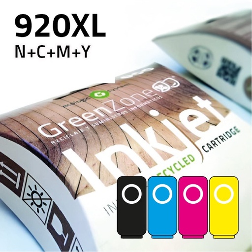 [EPGHCD975XL] Economy Pack Green Zone para  HP 920XL (BK/C/M/Y+ Papel A6)