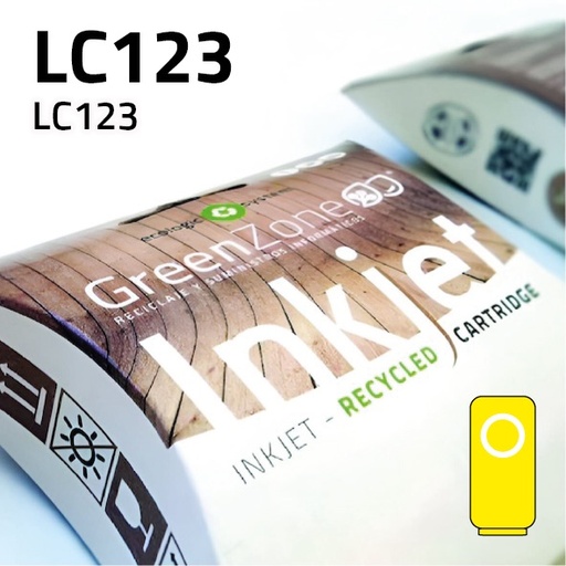 [GBCLC123Y] Green Zone para Brother LC123  Amarillo (10 ml)