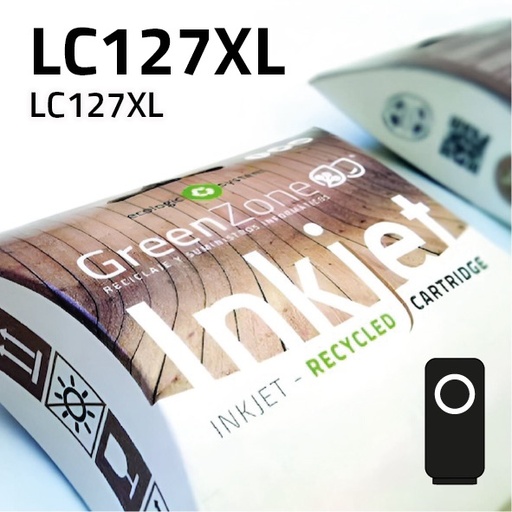 [GBCLC127XN] Green Zone para Brother LC127XL Negro (30 ml)