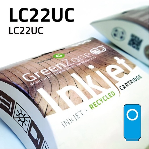 [GBCLC22UXC] Green Zone para Brother LC22UC Cian (1.200 Copias)