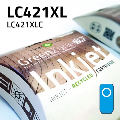 [GBCLC421XC] Green Zone para Brother LC421XL Cian (500 Copias)