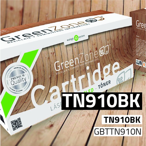 [GBTTN910N] Green Zone para Brother TN910BK Kit Toner Negro (9.000 Copias)