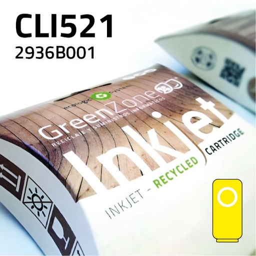 [GCCCLI521Y] Green Zone para Canon CLI521 Amarillo (10,5 ml)