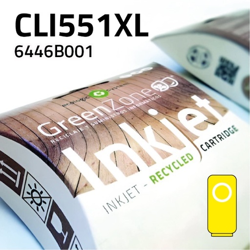 [GCCCLI551XY] Green Zone para Canon CLI551XL Amarillo (15 ml)