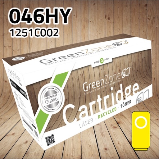 [GCT046HY] Green Zone para Canon (046HY) 1251C002 Amarillo (5.000 Copias)