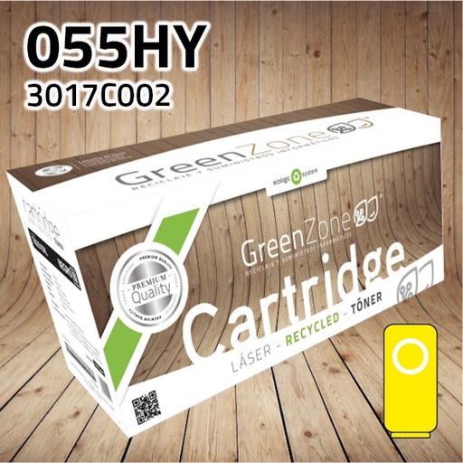 [GCT055HY] Green Zone para Canon (055HY) 3017C002 Amarillo (5.900 Copias)