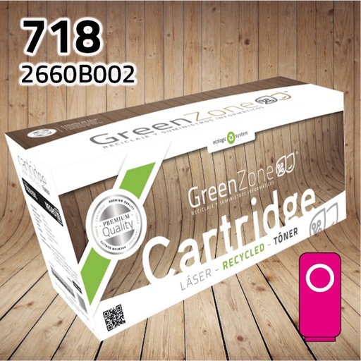 [GCT0718M] Green Zone para Canon (718) 2660B002 Magenta (2.800 Copias)