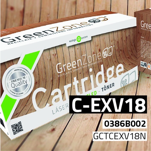 [GCTCEXV18N] Green Zone para Canon (C-EXV18) 0386B002 Kit Toner Negro (8.400 Copias)