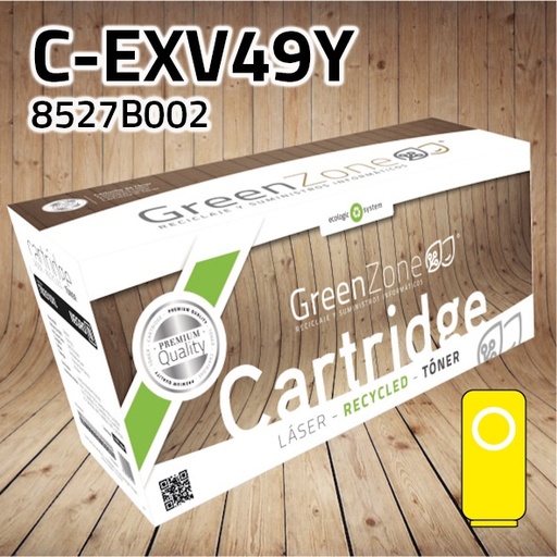 [GCTCEXV49Y] Green Zone para Canon (C-EXV49) 8527B002 Kit Toner Amarillo (19.000 Copias) Polimerizado