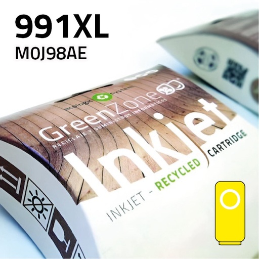 [GHC0J98XY] Green Zone para HP M0J98AE (991XL) Amarillo (16.000 Copias) Tinta pigmentada