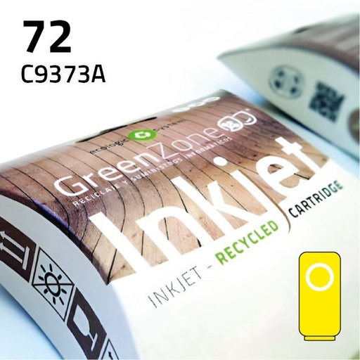 [GHC9373Y] Green Zone para HP C9373A (72) Amarillo (130 ml)