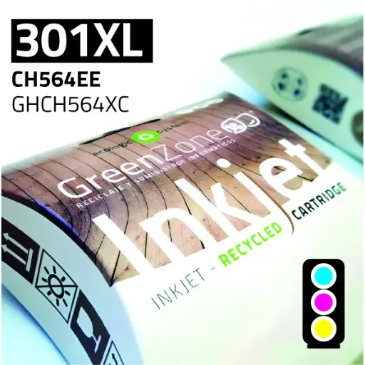 [GHCH564XC] Green Zone para HP CH564EE (301XL) Color (18 ml) Versión 3 (v3) .