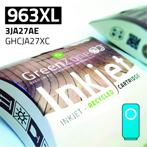 [GHCJA27XC] Green Zone para HP 3JA27AE (963XL) Cian (1.600 Copias)