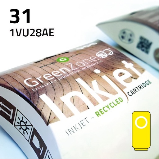 [GHCVU28Y] Green Zone para HP 1VU28AE (31) Amarillo (70 ml)