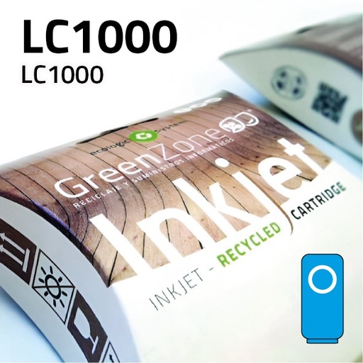 [GBCLC1000C] Green Zone para Brother LC970 / LC1000 Cian (20 ml)