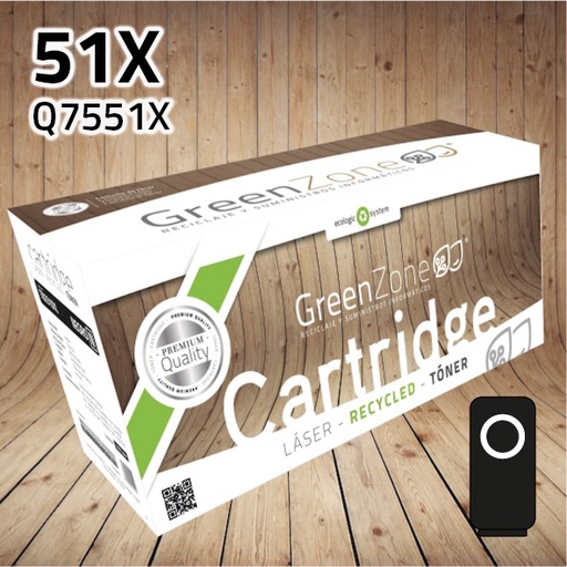 [GHT7551XN] Green Zone para HP Q7551X (51X) Negro(13.000 Copias)