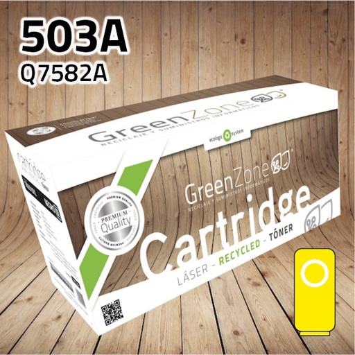 [GHT7582Y] Green Zone para HP Q7582A (503A) / Canon 711/ C-EXV26 Toner Amarillo (6.000 Copias)
