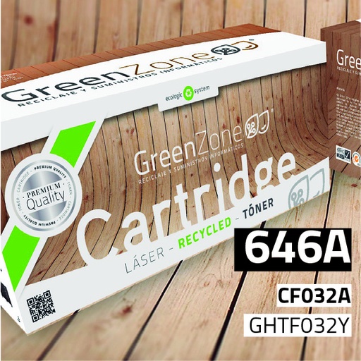 [GHTF032Y] Green Zone para HP CF032A (646A) Amarillo (12.500 Copias)