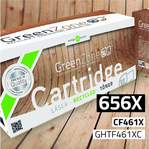 [GHTF461XC] Green Zone para HP CF461X (656X) Cian (22.000 Copias)