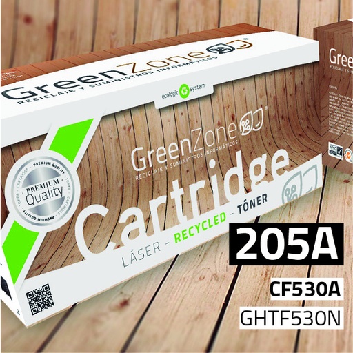 [GHTF530N] Green Zone para HP CF530A (205A) Negro (1.100 Copias)