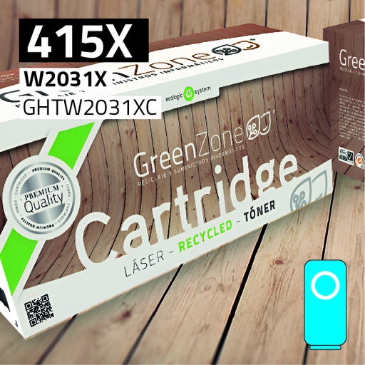 [GHTW2031XC] Green Zone para HP W2031X (415X) Kit toner Cian (6.000 Copias)