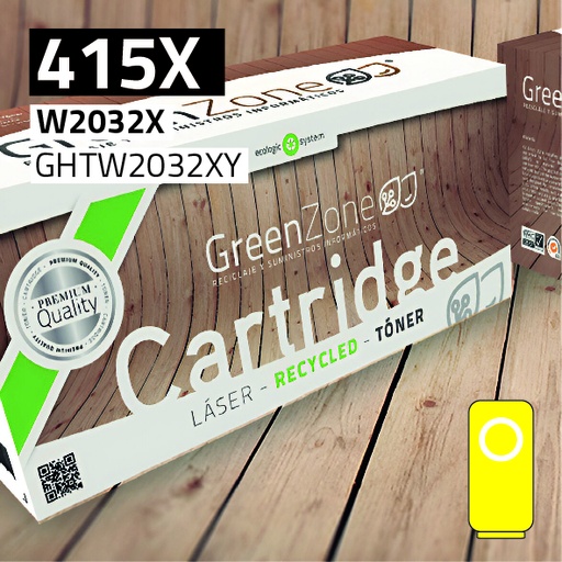 [GHTW2032XY] Green Zone para HP W2032X (415X) Kit toner Amarillo (6.000 Copias)