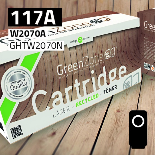 [GHTW2070N] Green Zone para HP W2070A (117A) Kit toner Negro (1.000 Copias)