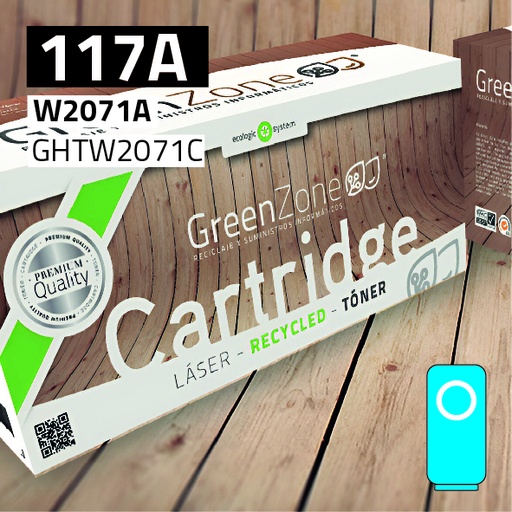 [GHTW2071C] Green Zone para HP W2071A (117A) Kit toner Cian (700 Copias)