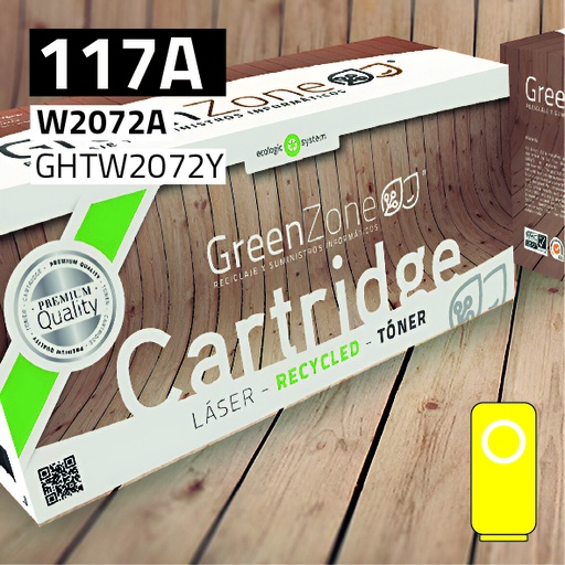 [GHTW2072Y] Green Zone para HP W2072A (117A) Kit toner Amarillo (700 Copias)
