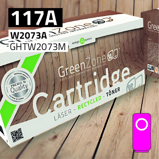 [GHTW2073M] Green Zone para HP W2073A (117A) Kit toner Magenta (700 Copias)