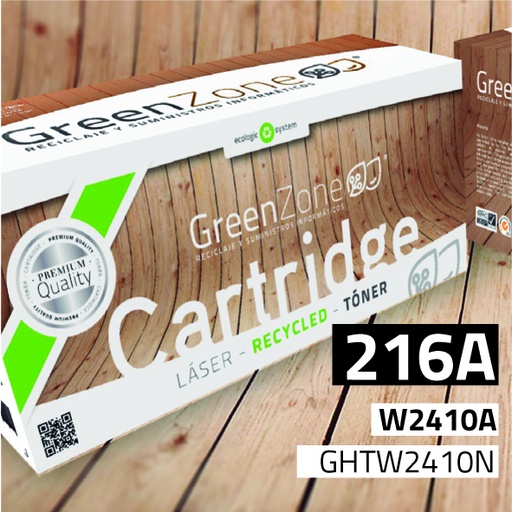 [GHTW2410N] Green Zone para HP W2410A (216A) Negro (1.050 Copias)
